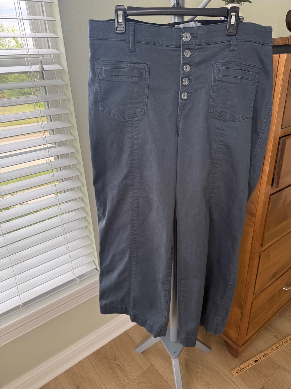 Wit & Wisdom  button fly wide-leg twill pants